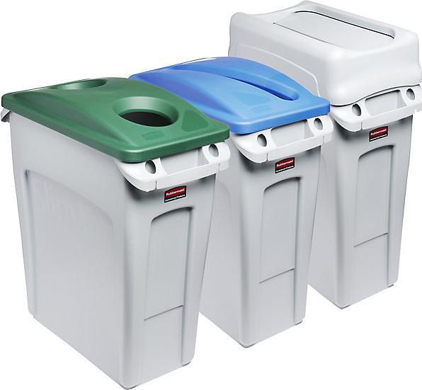 Actual product image Rubbermaid Recyclables sorting station, set of 3 SLIM JIM® (180 l)