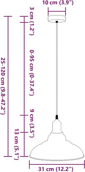 Produktbild vidaXL Pendelleuchte (E27)