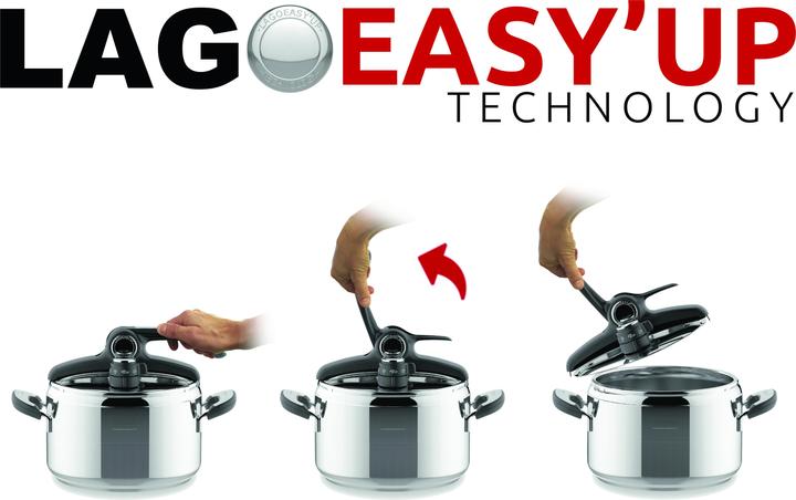 Actual product image Lagostina Pressure cooker Mia, 22 cm, 5 L (Steam cooker, Stainless steel)