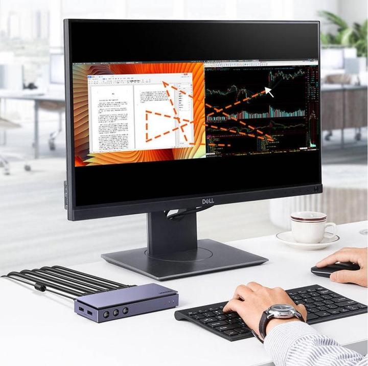 Actual product image Ugreen 2-in-1 HDMI USB KVM Switchbox with Splitscreen Function