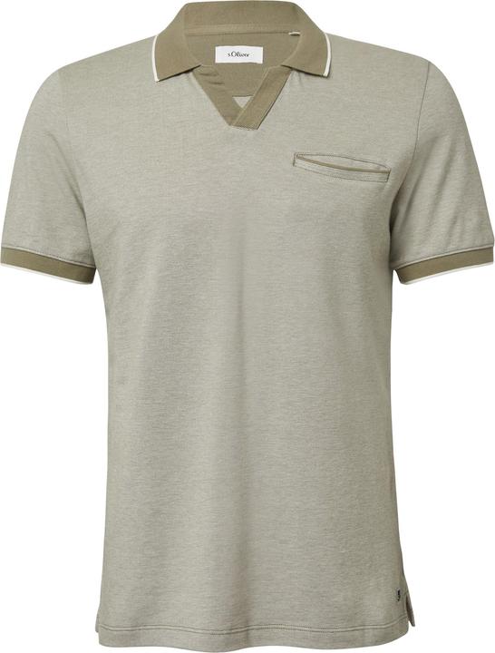 Produktbild S.Oliver Polo-Shirt Poloshirt aus zweifarbigem Piqué mit Brusttasche (3XL)