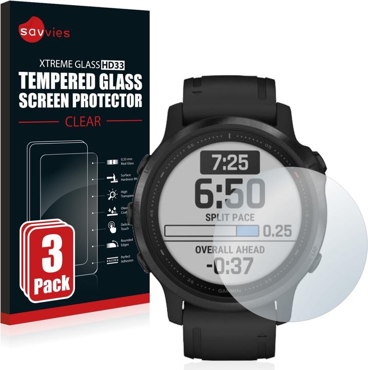 Produktbild Savvies Panzerglas Hartglas Displayschutz (fenix 6S Pro)