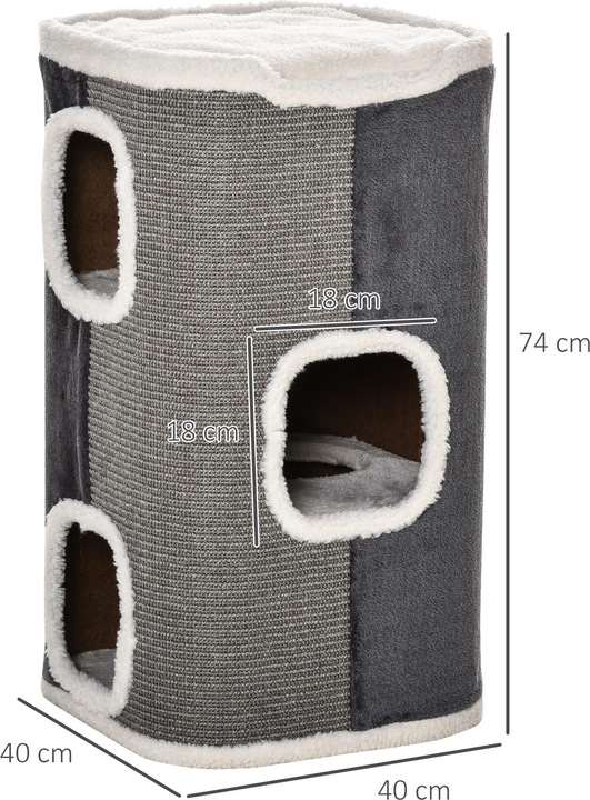 Actual product image Jamb Cat scratching post (74 cm, Grey, White)