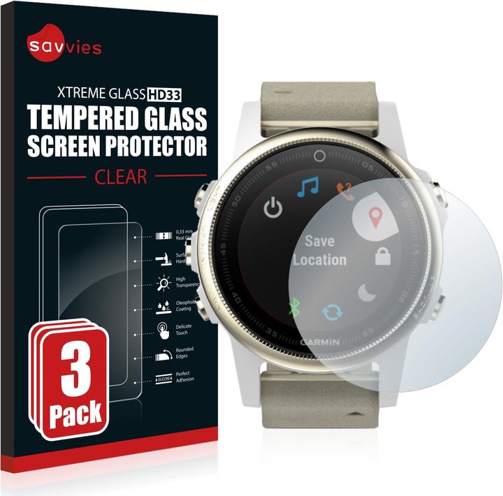 Produktbild Savvies Panzerglas Hartglas Displayschutz (fenix 5S)