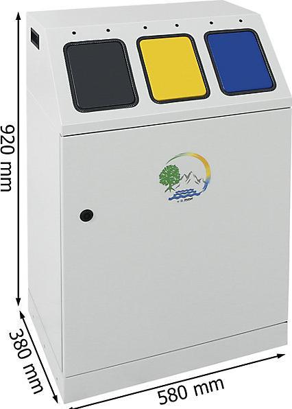 Actual product image kaiserkraft Recyclable material collector, steel (90 l)