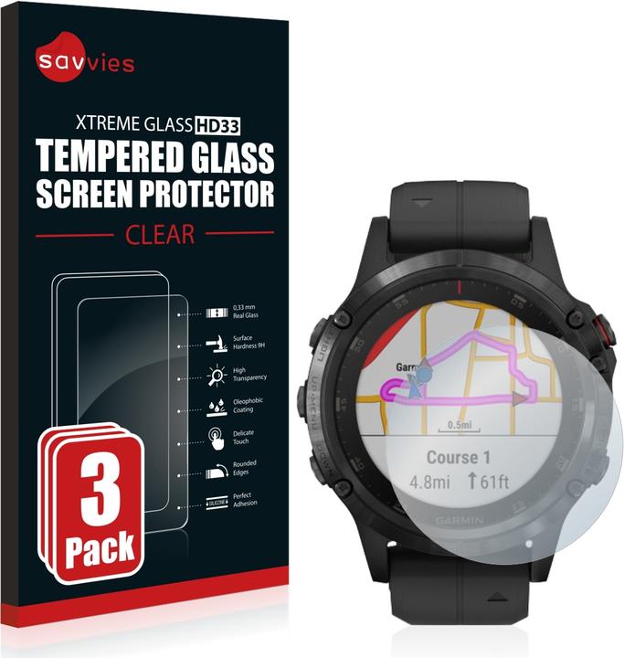 Produktbild Savvies Panzerglas Hartglas Displayschutz (Fenix 5 Plus (47mm))