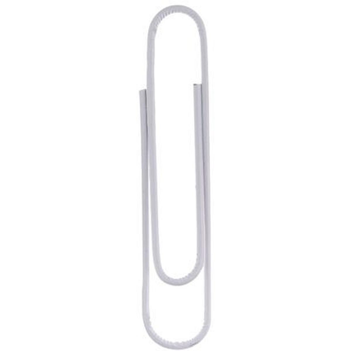 Alco, Büroklammer, Briefklammer Metall kunststoffüberzogen 50mm weiss VE=100 Stück (100 x)