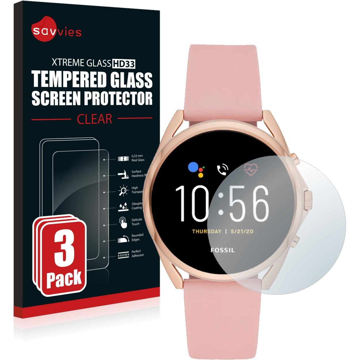 BROTECT Panzerglas Hartglas Displayschutz, Smartwatch Schutzfolie, Transparent