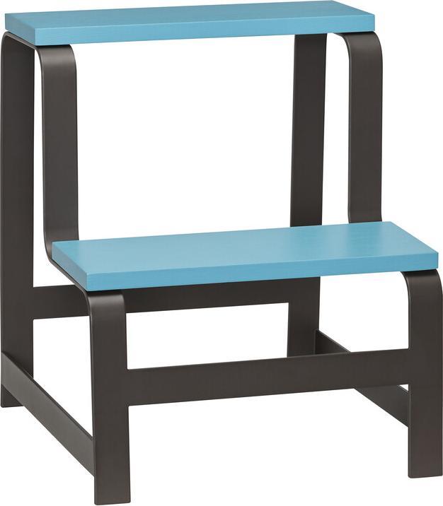 Hübsch Step Hocker Blau/Braun