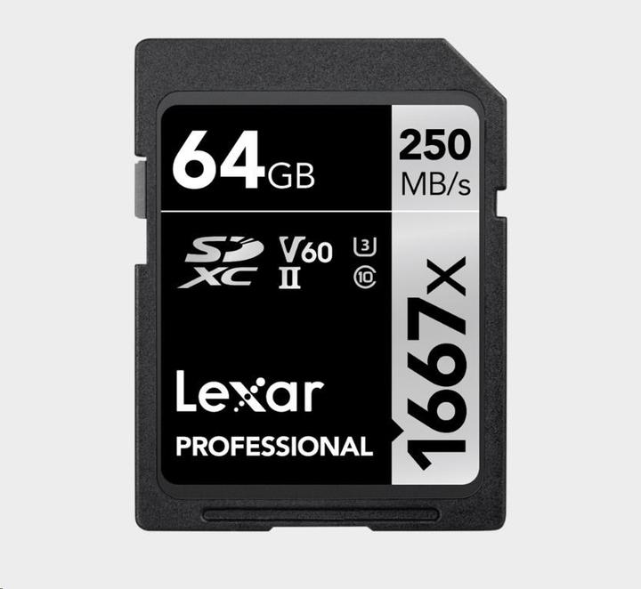 Actual product image Lexar Professional 1667x (64 GB, SDXC, U3, UHS-II)