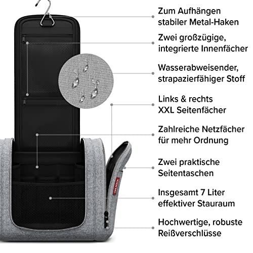 Image du produit Only-Bags.Store Sac de toilette XXL (espace de rangement de 9 litres) Sac de toilette (Design 2023), Grand sac à (9 l)