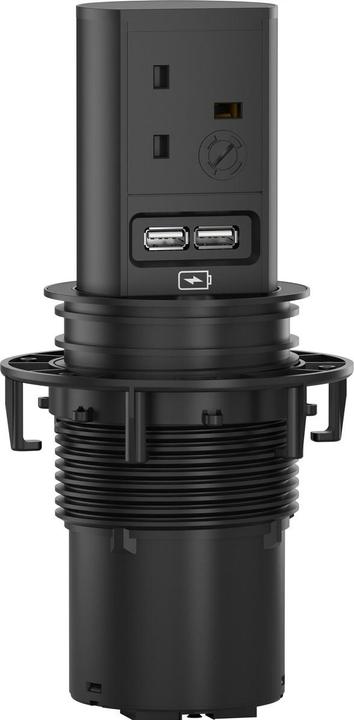 Actual product image Bachmann ELEVATOR 1xUK 1xUSB Charger Line 2.0m UK 13A mounted (1 x, CEE 7/3, BS 1363, 2 m)