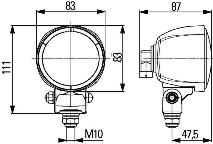 Produktbild Hella Arbeitsscheinwerfer Halogen Modul 70 12V Anbau stehend Nahfeldauslechtung