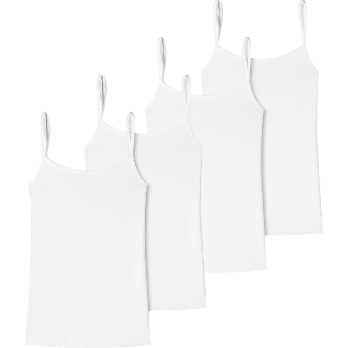 Uncover by Schiesser, Damen, Shirt, 4er Pack Cotton Spaghetti Top, Weiss, (L)