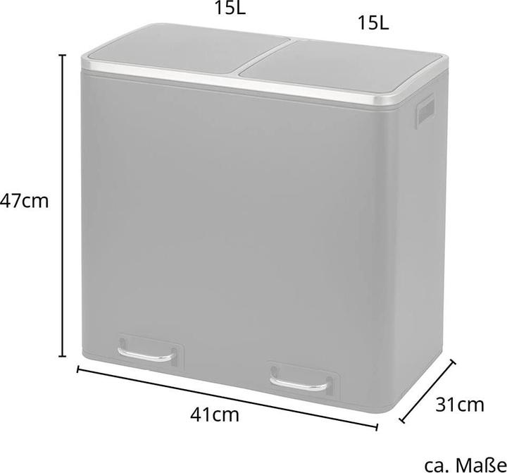 Immagine prodotto Svita TM2X24 Cestino a Pedale 48 Litri Nero (48 l)