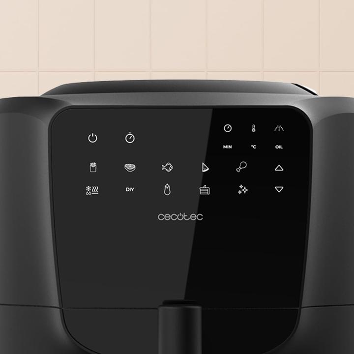Immagine prodotto Cecotec Friggitrice ad aria senza olio con spruzzo automatico, controllo touchscreen, autopulizia, 8 menu