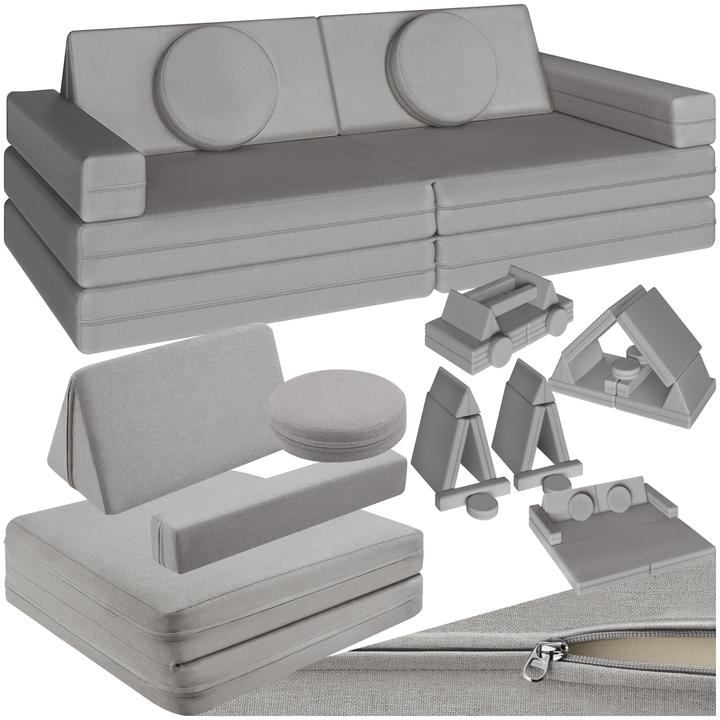 tectake Canapé de jeu Lilly, 8 pièces, avec fonction de couchage (Canapé pour enfants)