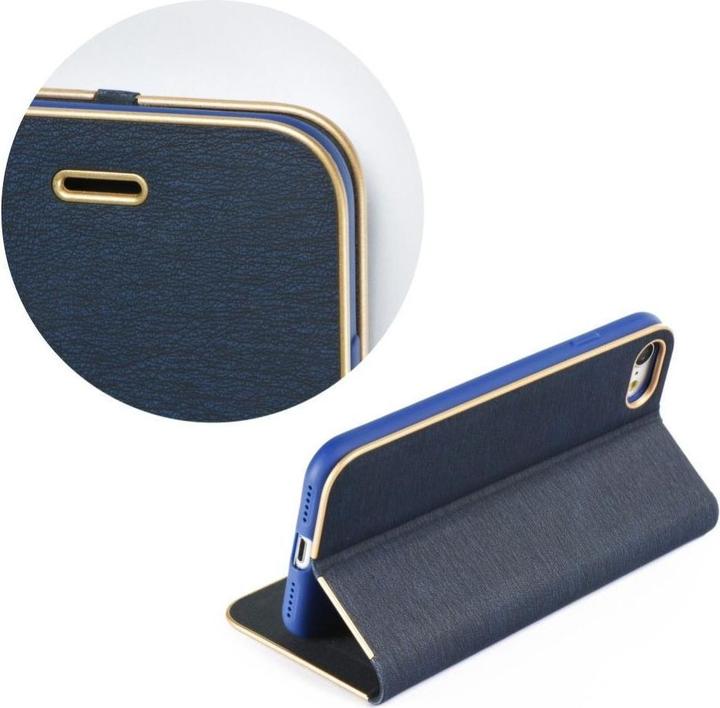 Produktbild Partner Telecom Book case OEM LUNA Book Gold for iPhone 7 / 8 / SE 2020 / SE 2022 navy blue (Apple iPhone 7, Apple iPhone SE (2nd Gen), Apple iPhone SE (3rd Gen))
