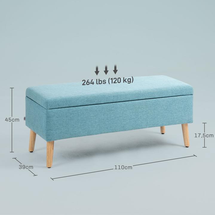 Image du produit Homcom Sitzbank Polyester, Kautschukholz Blau (39 cm)