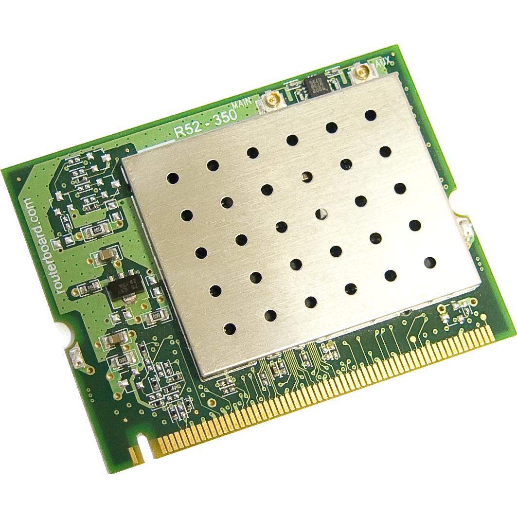 MikroTik R52H - Built-in - Wireless - Mini PCI - RF Wireless - Wi-Fi 4 (802.11n) - Green, Scheda di rete, Verde
