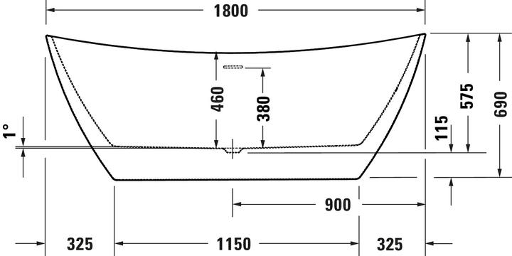 Produktbild Duravit DuraVato Badewanne (202 l, 180 cm, 80 cm)