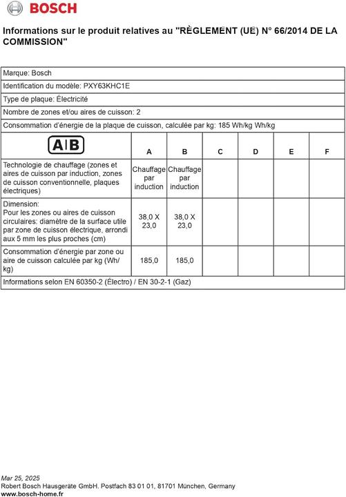Produktbild Bosch Hausgeräte PXY63KHC1E (59.20 cm, Induktionskochfeld)