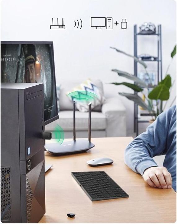 Actual product image Ugreen USB adapter / External Network Adapter CM448, 2.4GHz (black) (USB 2.0)