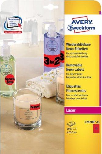 Actual product image Avery Labels in special colours