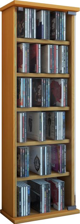 Produktbild VCM Holz CD DVD Stand Regal Vetro mit Glastür (31 x 18 x 92 cm)