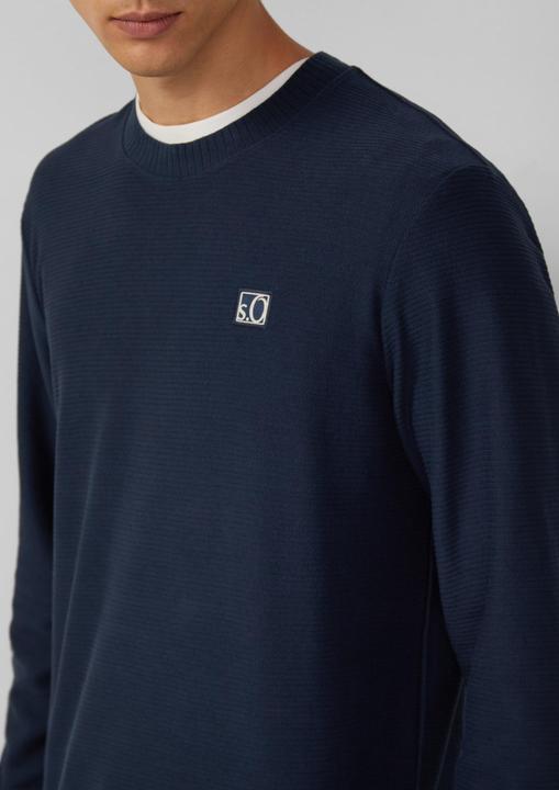 Produktbild s.Oliver Sweatshirt Leichtes Sweatshirt mit Rippstruktur und Logo (S)
