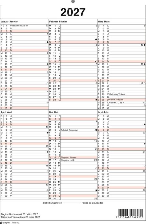 Simplex Tafelkalender (A4)