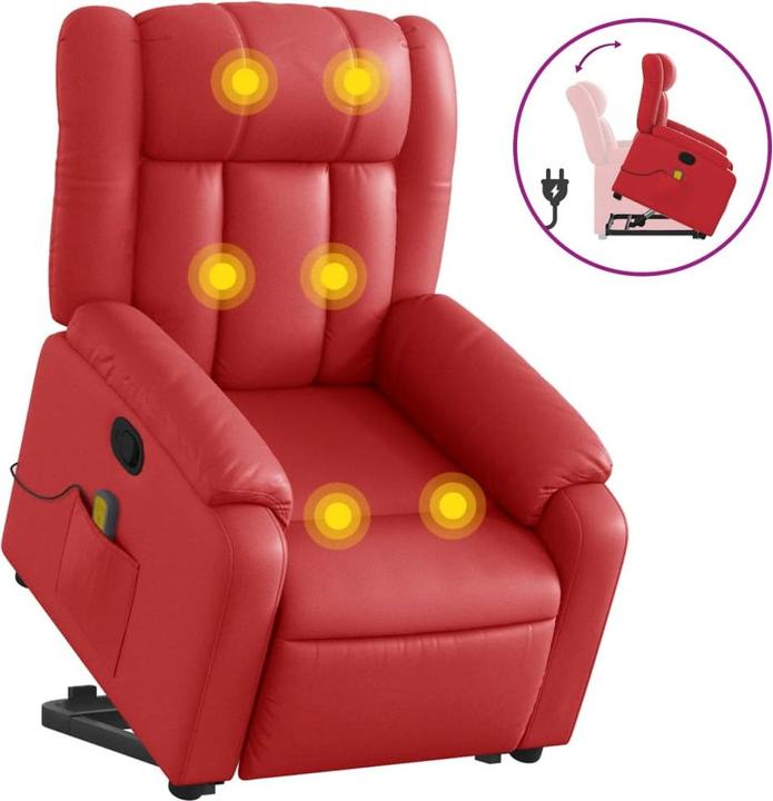 Immagine prodotto VidaXL Poltrona massaggiante con ausilio stand-up in similpelle rossa