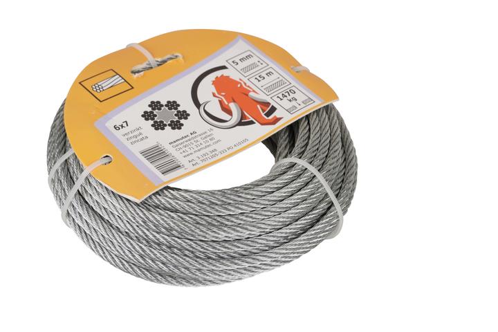 Image du produit Mamutec Câble métallique galvanisé 5 mm 15 m 6x7+FE (15 m)
