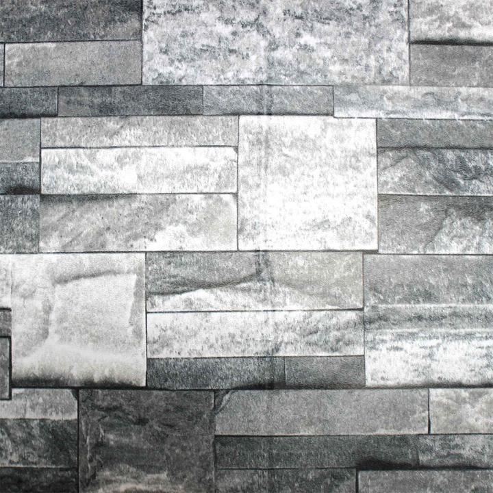 Produktbild Douceur D'intérieur Stilvolle Klebefolie in Backsteinoptik, grau – Hochwertige Dekofolie, selbstklebend, 45cmx200cm (200 x 45 cm)