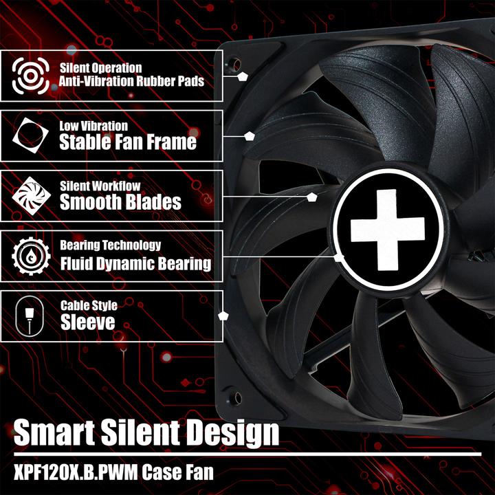 Produktbild Xilence PC- Gehäuselüfter Performance X Serie Fan 120 mm, XPF120X.B.PWM (120 mm, 1x)