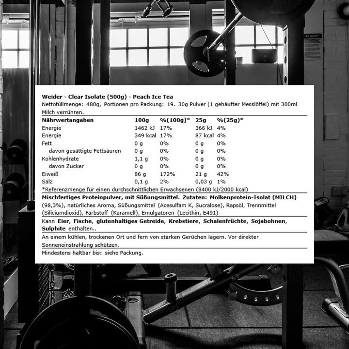Produktbild Weider Clear Isolate (500 g, 1x, Pfirsich-Eistee)