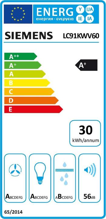 Energy Label Siemens LC91KWV60 (Wall hood)