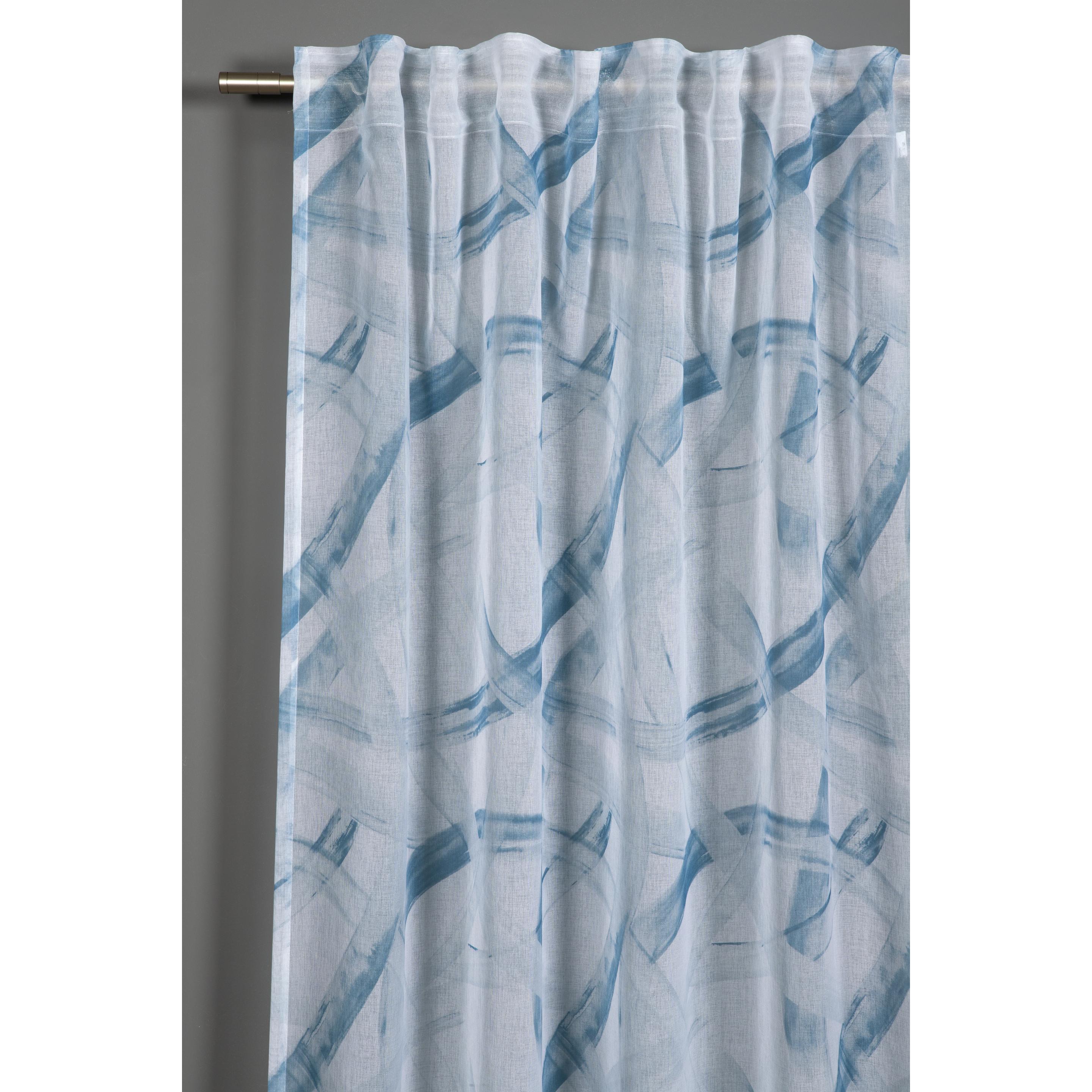 Thumbnail - Gardinia, Vorhang, Schal mit Gardinenband, Dolly-Voile mit Druck (140 x 245 cm)