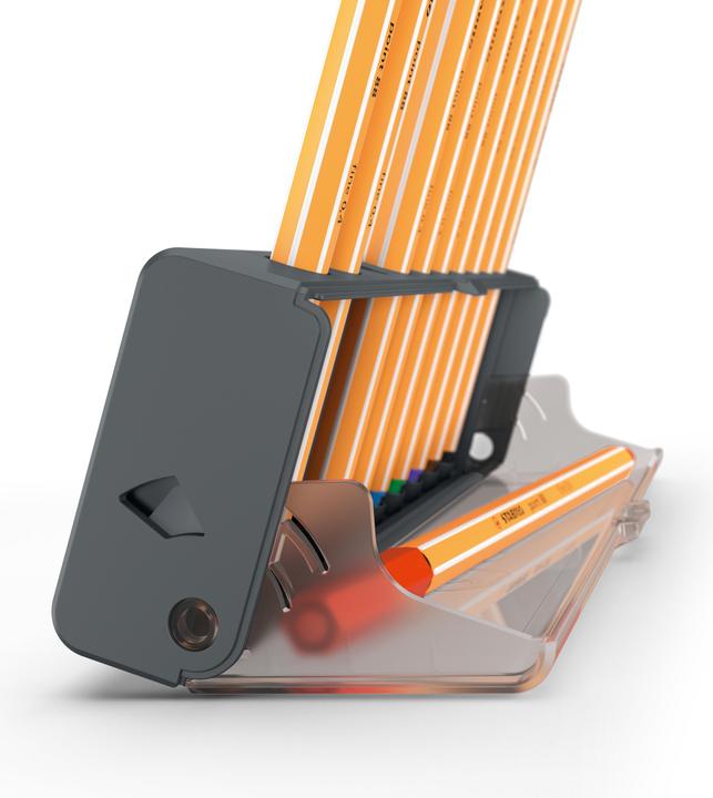 Produktbild STABILO Point 88 10er Klicketui (Blau, Braun, Gelb, Grün, Hellgrün, Orange, Rosa, Rot, Schwarz, Violett, 10x)