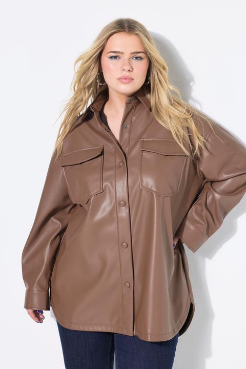 Immagine prodotto Studio Untold Camicia dal taglio oversize in similpelle con taschini e maniche lunghe (46, 48)
