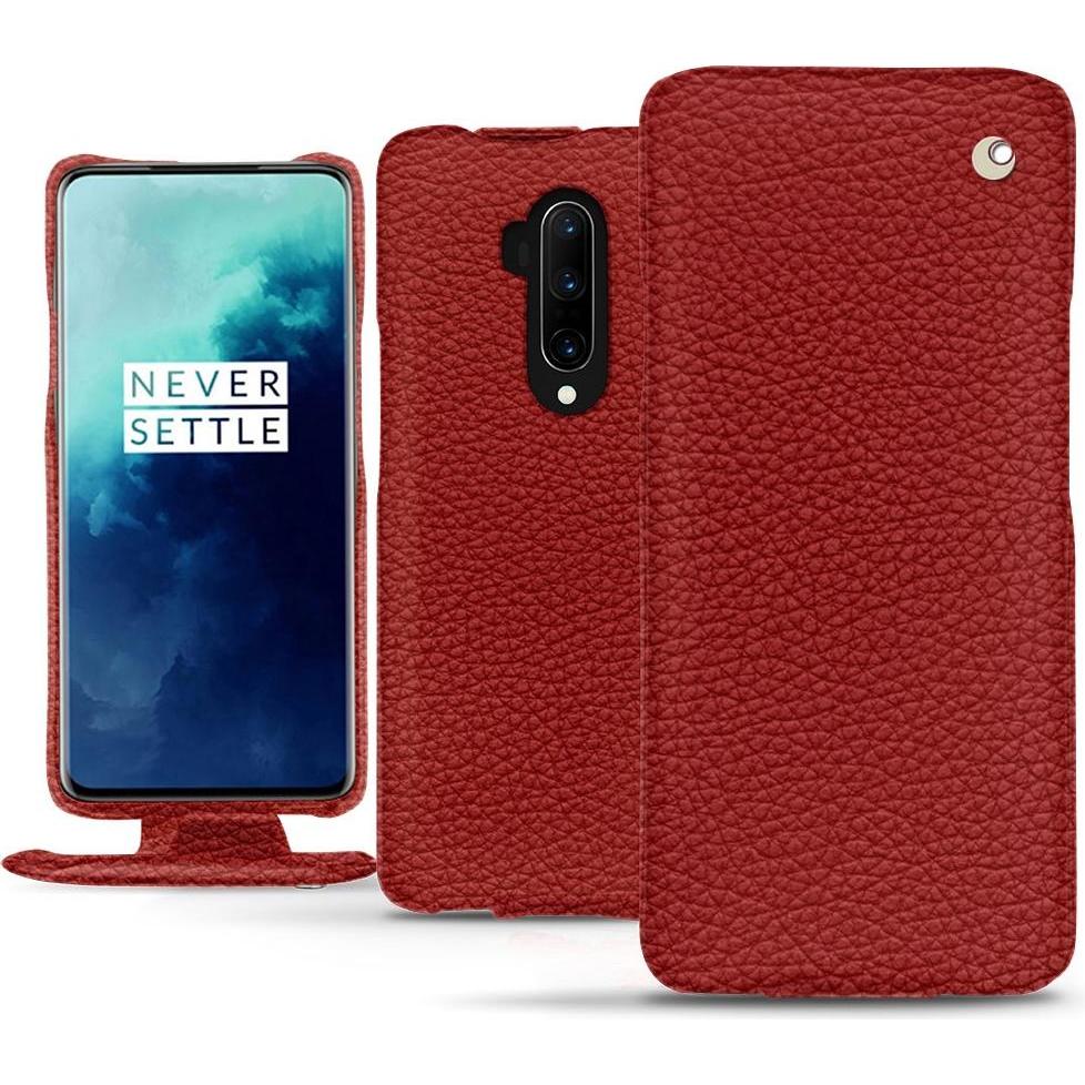Noreve Lederschutzhülle vertikal (OnePlus 7T Pro), Smartphone Hülle, Rot