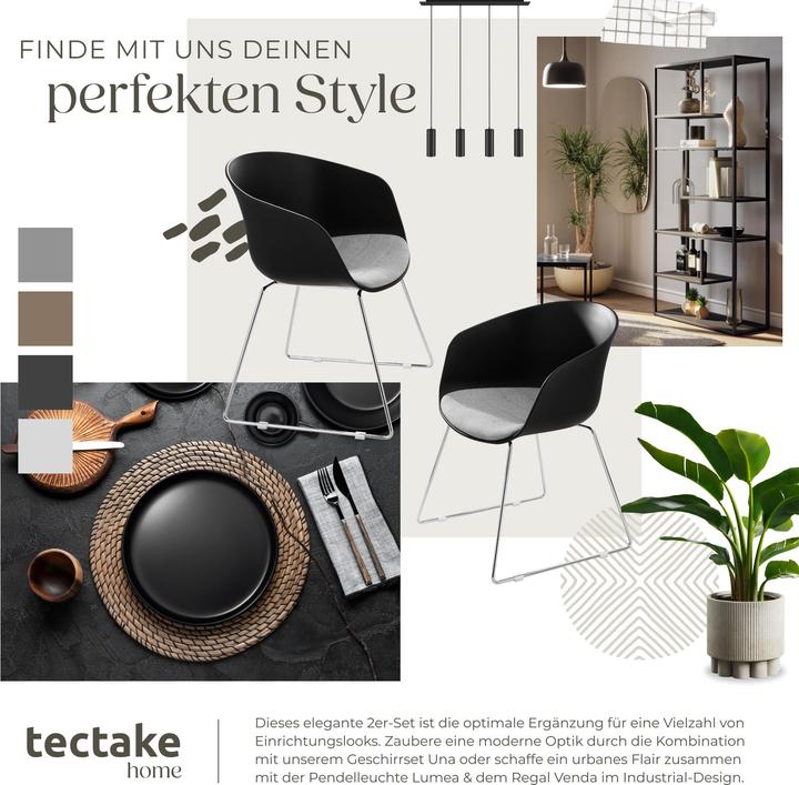 Actual product image tectake Logart plastic armchairs