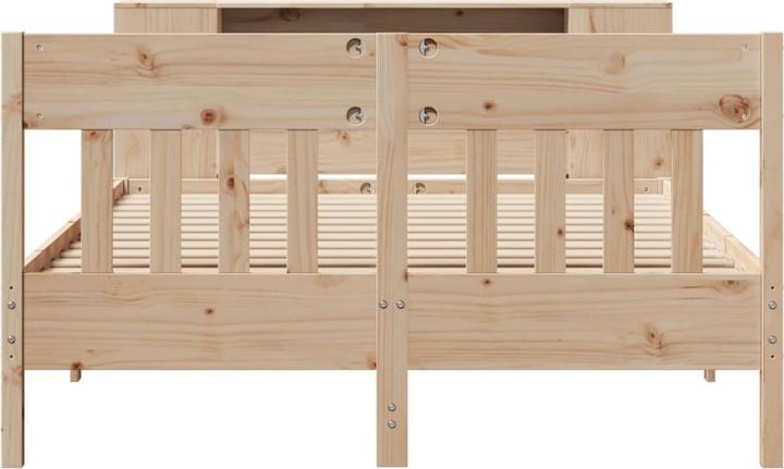Produktbild vidaXL Massivholzbett Holzbett Bett mit Regal ohne Matratze Weiss 180x200cm (180 x 200 cm)
