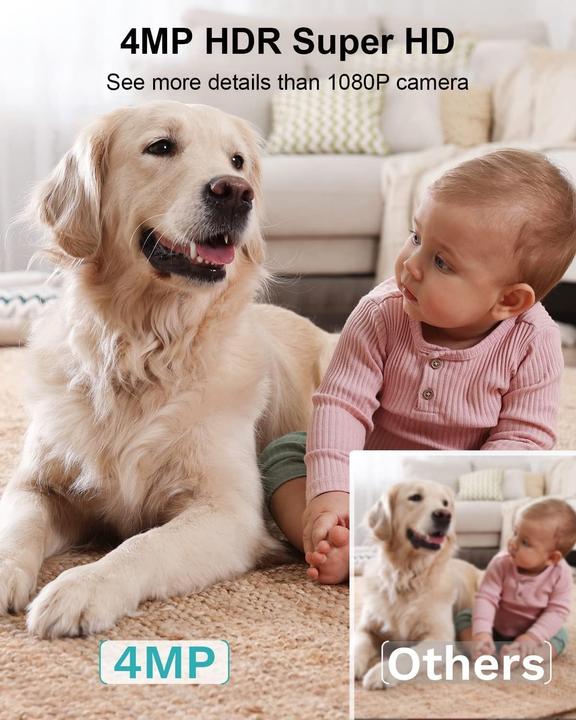 Immagine prodotto WUUK 4MP/2.5K Innenüberwachungskamera mit App und magnetischem Standfuss