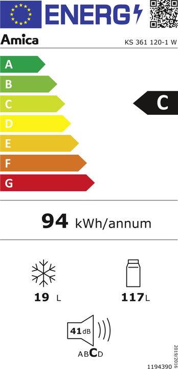 Energie-Label Amica Kühlgerät m.GF (136 l)