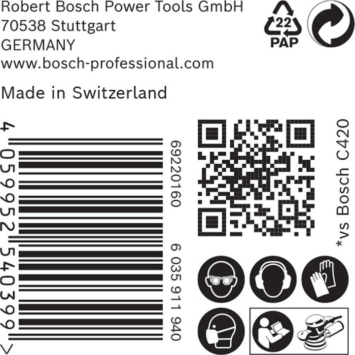 Image du produit Bosch Professional Zubehör EXPERT M480 Filet de ponçage pour ponceuse excentrique, 150 mm, G 150, 50 pièces (150)