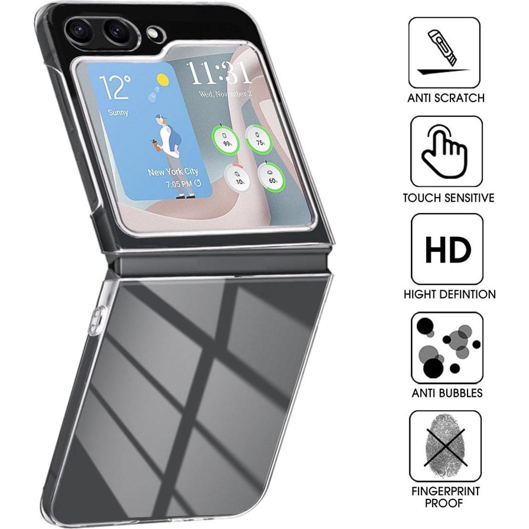 Thumbnail - König Design Hülle Handy Schutz für Samsung Galaxy Z Flip5 Case Cover Bumper Etui Transparent (Samsung Galaxy Z Flip5), ...