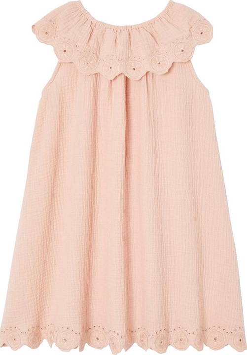 Vertbaudet Festliches Mädchen Kleid mit besticktem Kragen
