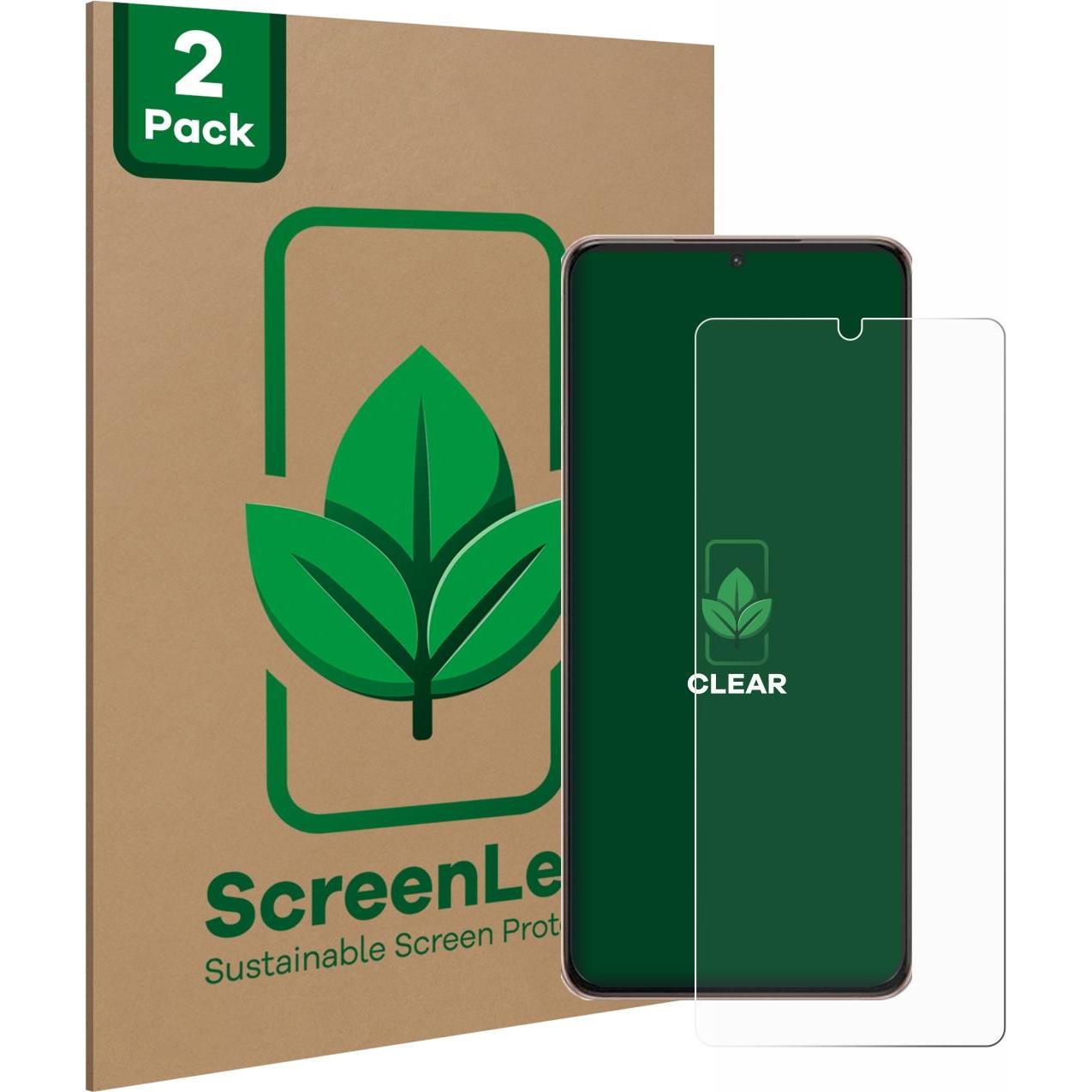 ScreenLeaf Schutzfolie nachhaltiger Displayschutz Displayschutzfolie Folie Klar Transparent (2 Stück, Samsung Galaxy S21...