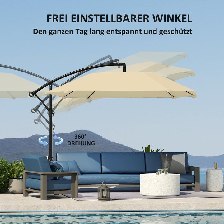 Image du produit Outsunny Ampelschirm Metall, Polyester Beige (2.60 m)
